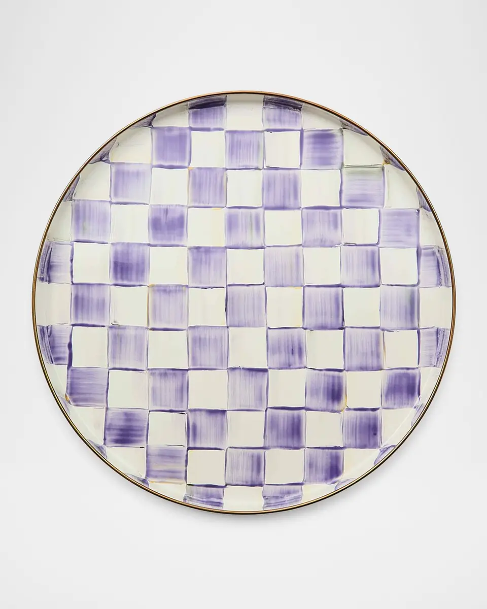 MacKenzie-Childs Violet Check Round Tray | Thumbnail 2 MacKenzie-Childs Violet Check Round Tray | Thumbnail 2