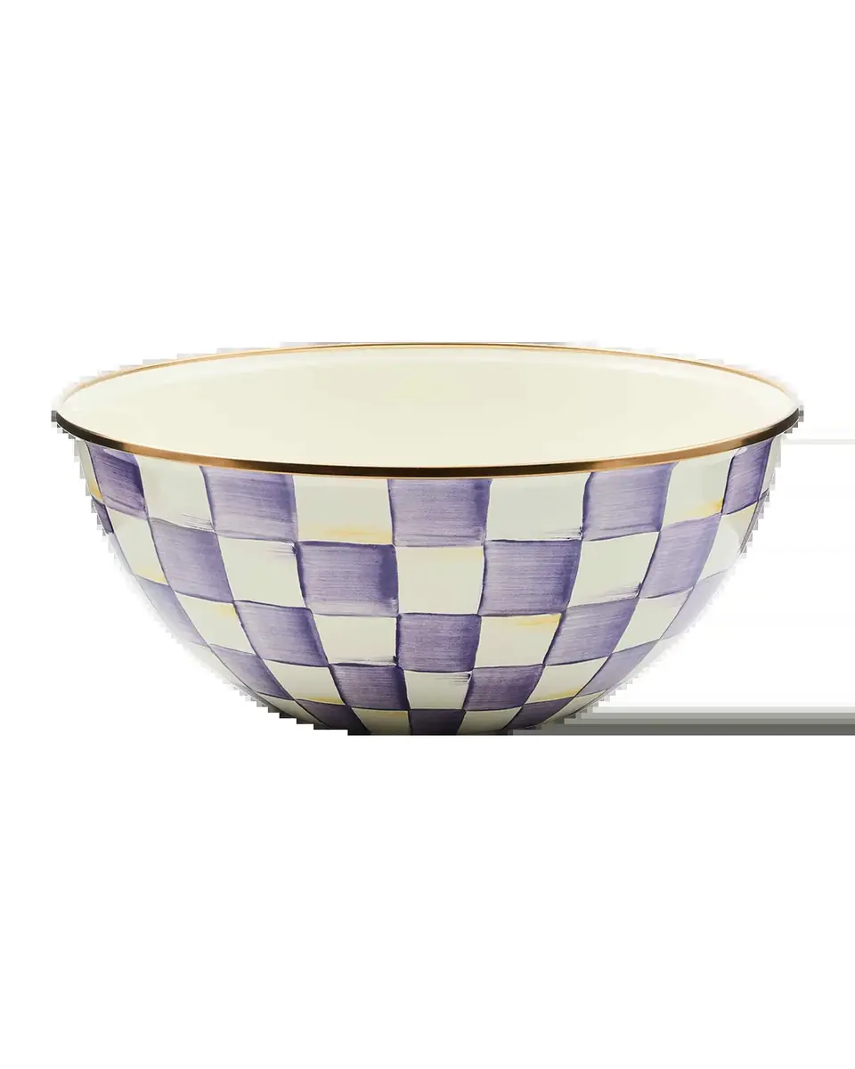 MacKenzie-Childs Violet Check Large Everyday Bowl | Thumbnail 2 MacKenzie-Childs Violet Check Large Everyday Bowl | Thumbnail 2