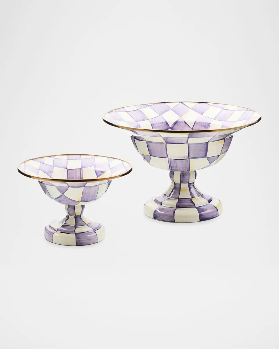 MacKenzie-Childs Violet Check Small Compote | Thumbnail 2