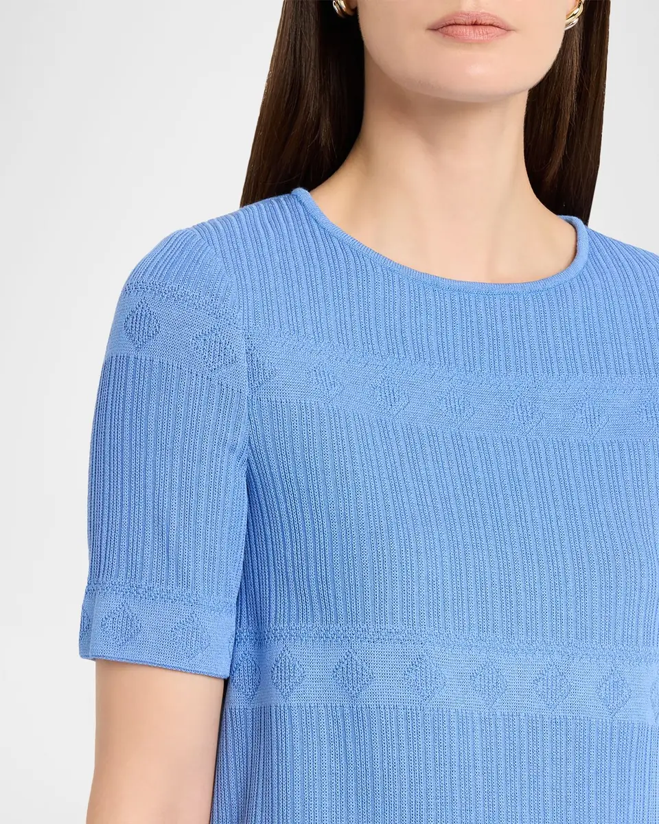 Misook Crewneck Geometric-Knit Tunic | Thumbnail 4 Misook Crewneck Geometric-Knit Tunic | Thumbnail 4