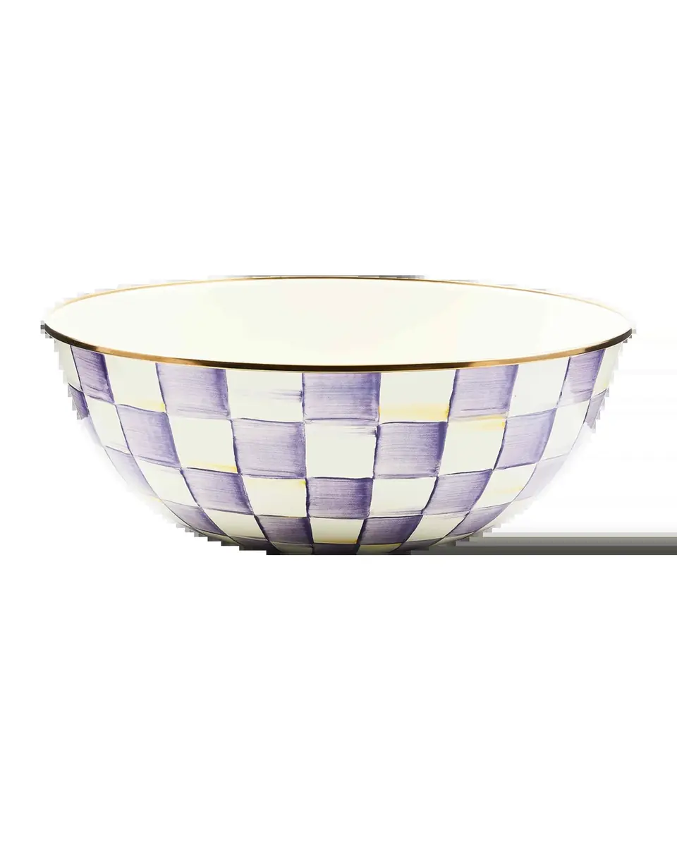 MacKenzie-Childs Violet Check Extra-Large Everyday Bowl | Thumbnail 2