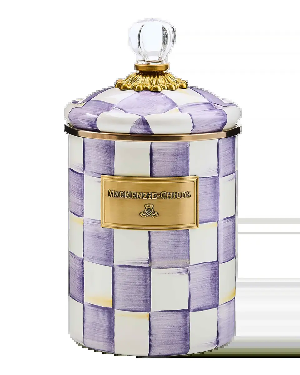 MacKenzie-Childs Violet Check Medium Canister | Thumbnail 2 MacKenzie-Childs Violet Check Medium Canister | Thumbnail 2