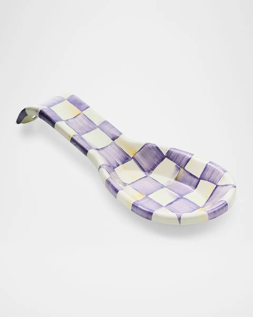 MacKenzie-Childs Violet Check Spoon Rest | Thumbnail 2