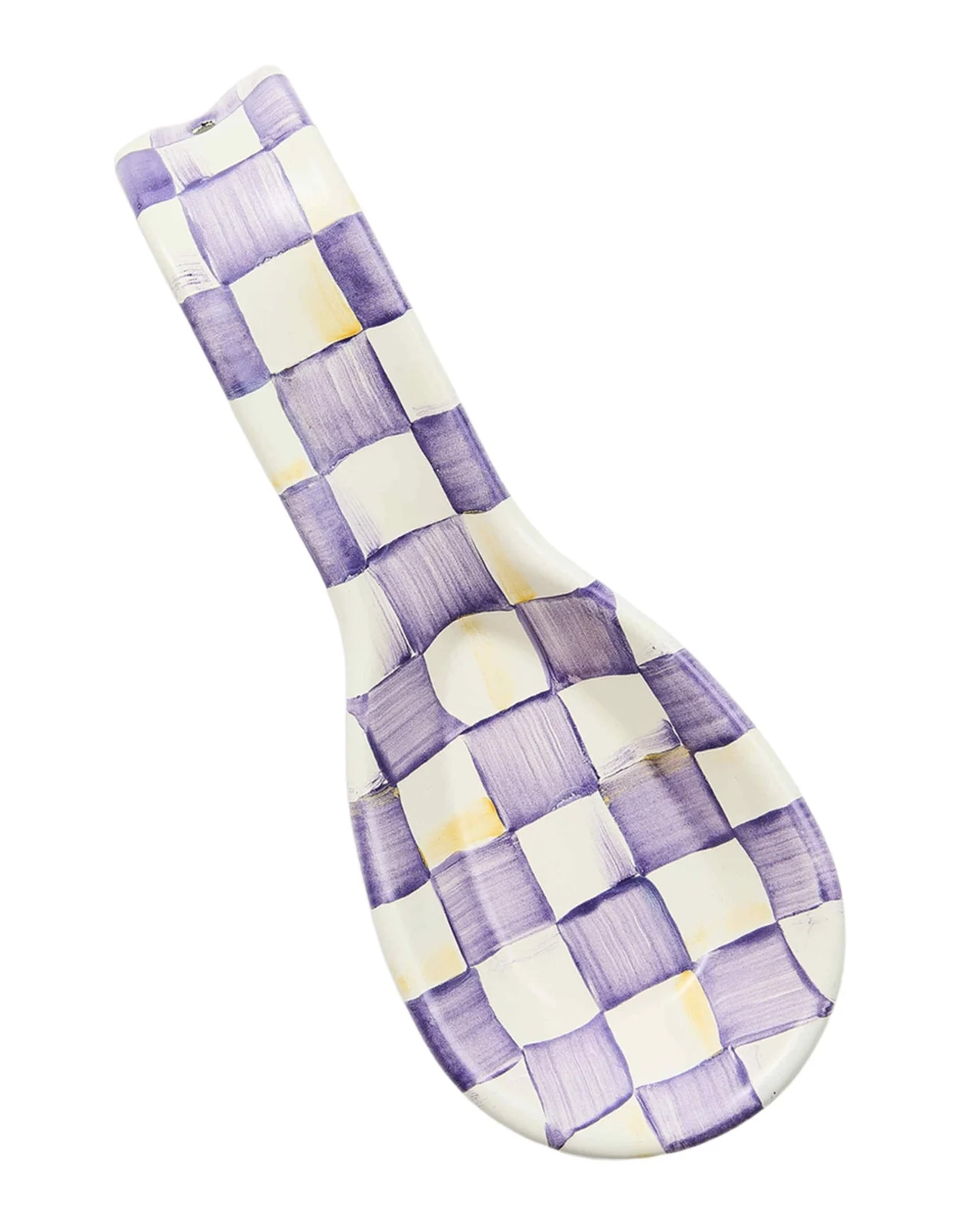 MacKenzie-Childs Violet Check Spoon Rest