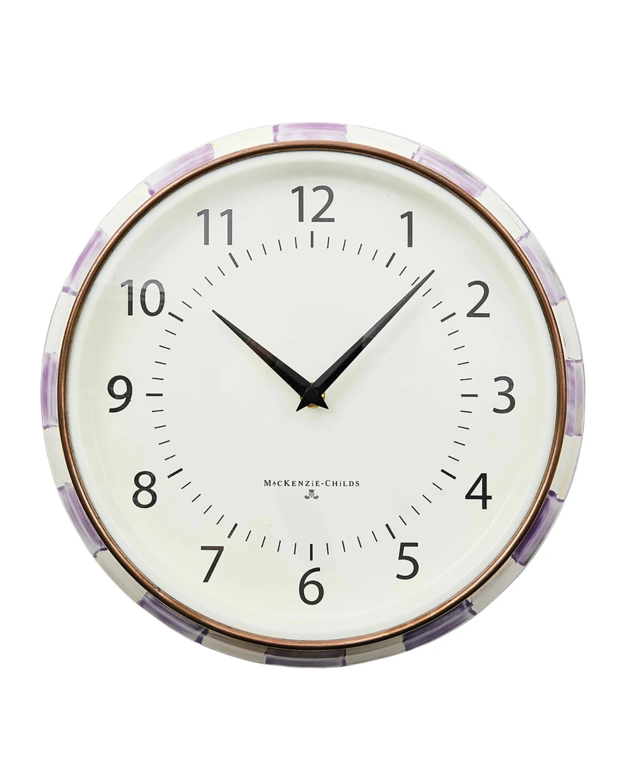MacKenzie-Childs Violet Check School Wall Clock