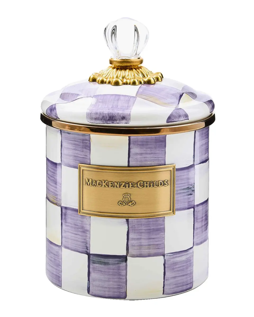 MacKenzie-Childs Violet Check Small Canister | Thumbnail 4
