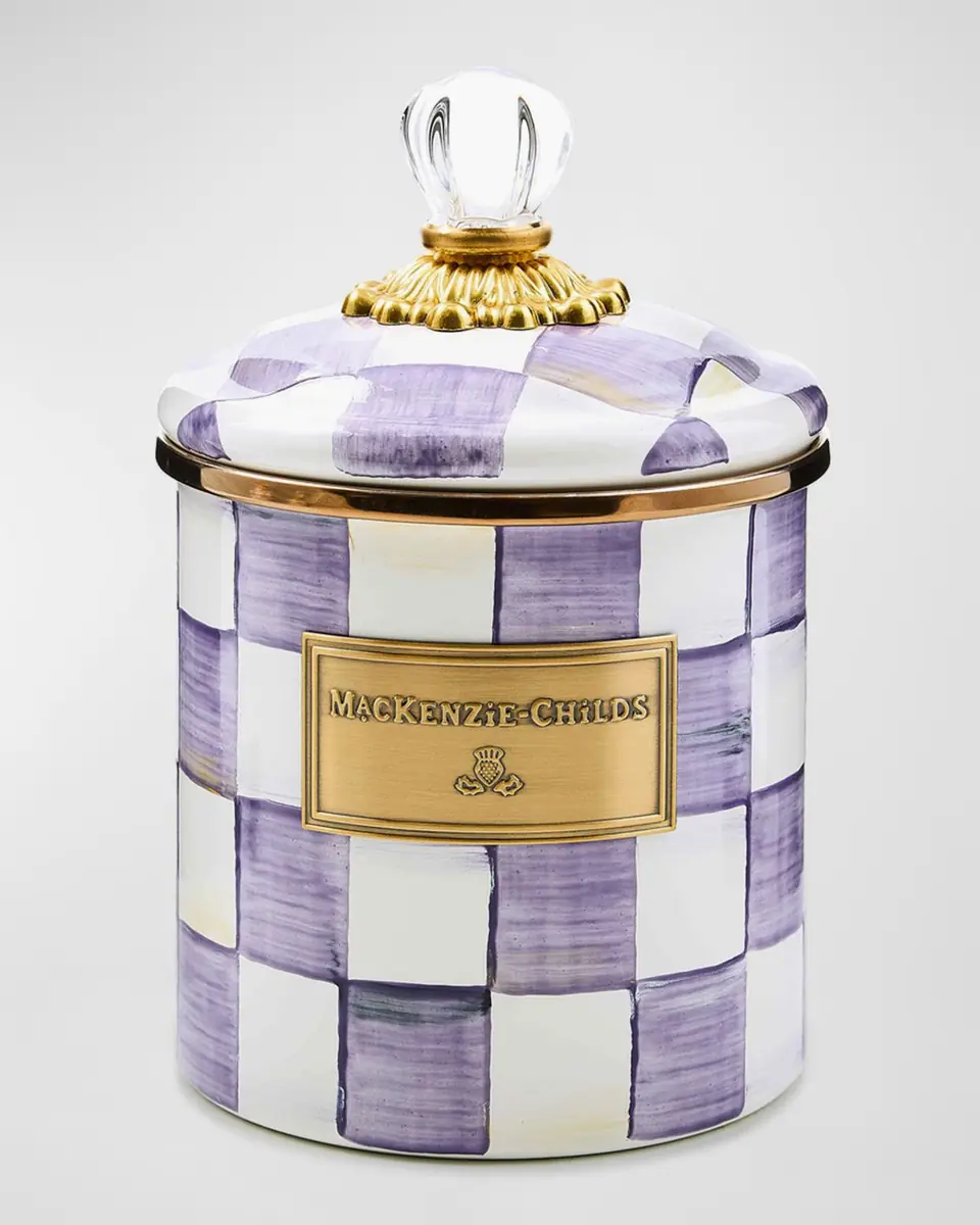 MacKenzie-Childs Violet Check Small Canister | Thumbnail 5