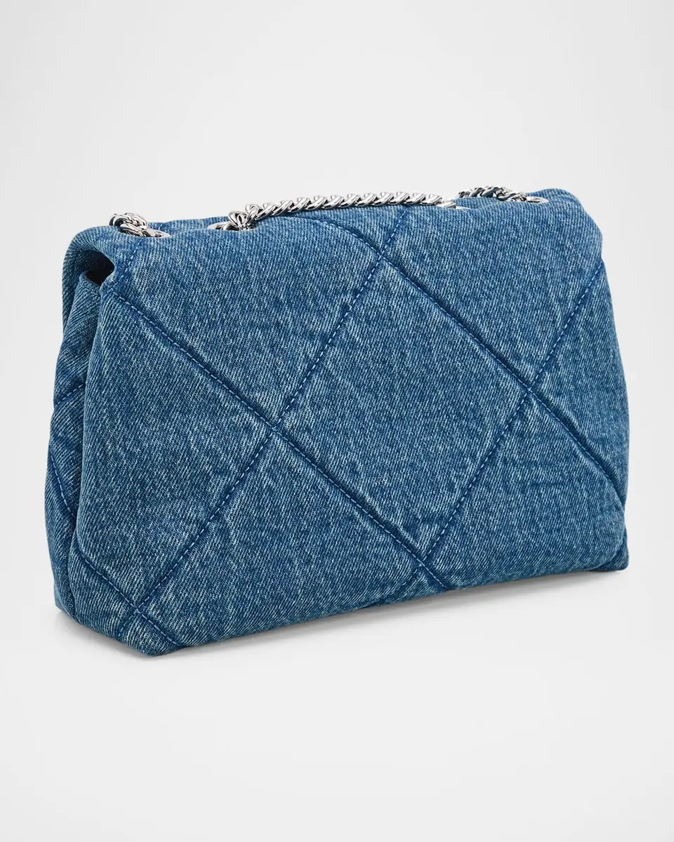 Tory Burch Kira Small Diamond-Quilted Denim Shoulder Bag | Thumbnail 3