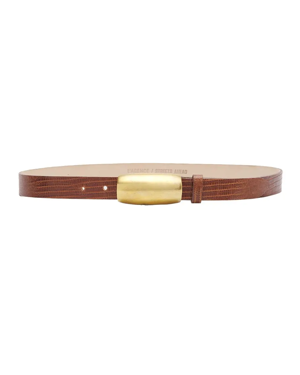 L'Agence x Streets Ahead Marlowe Croc-Embossed Leather Belt | Thumbnail 3 L'Agence x Streets Ahead Marlowe Croc-Embossed Leather Belt | Thumbnail 3