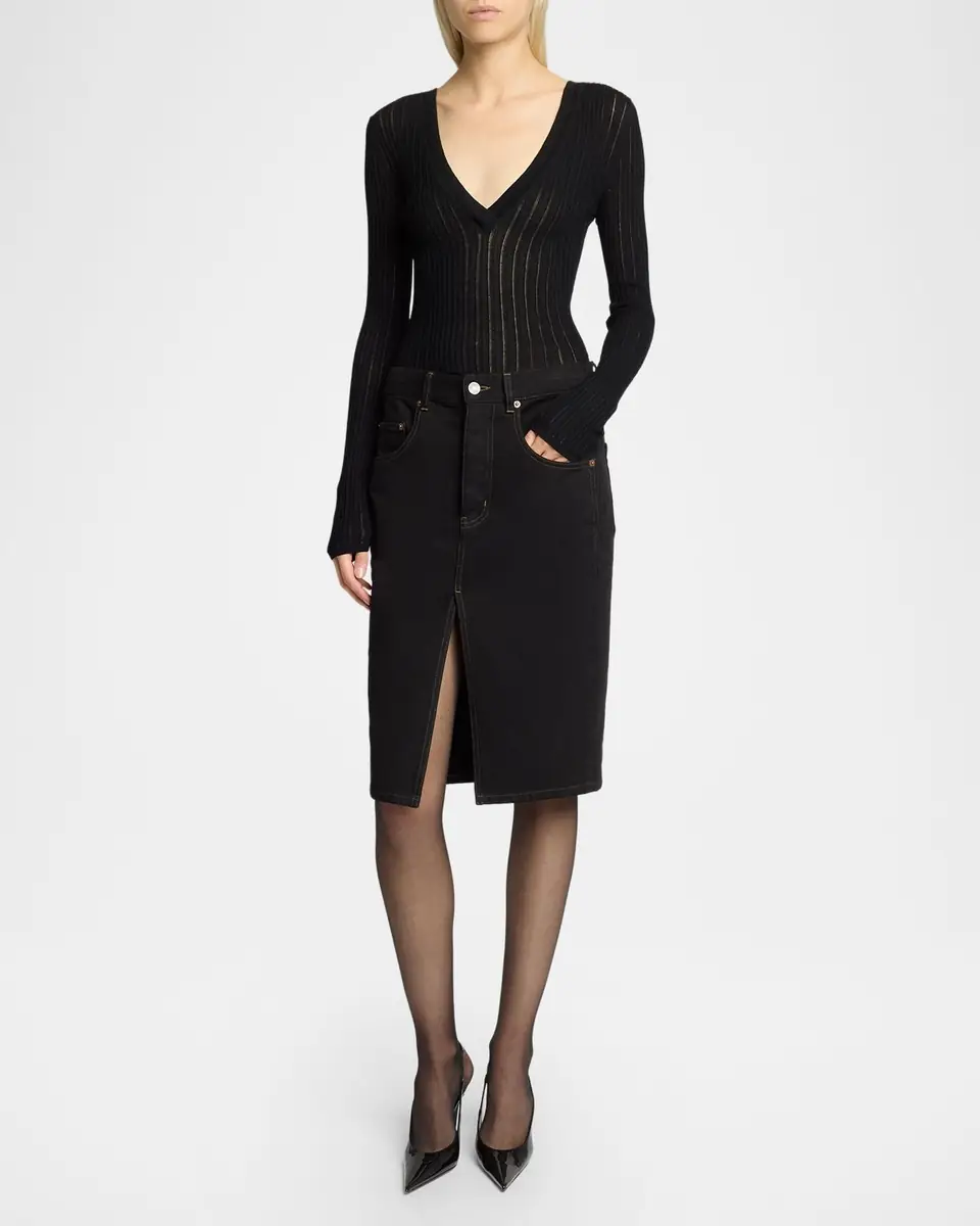 Saint Laurent Baggy Denim Pencil Skirt | Thumbnail 2 Saint Laurent Baggy Denim Pencil Skirt | Thumbnail 2