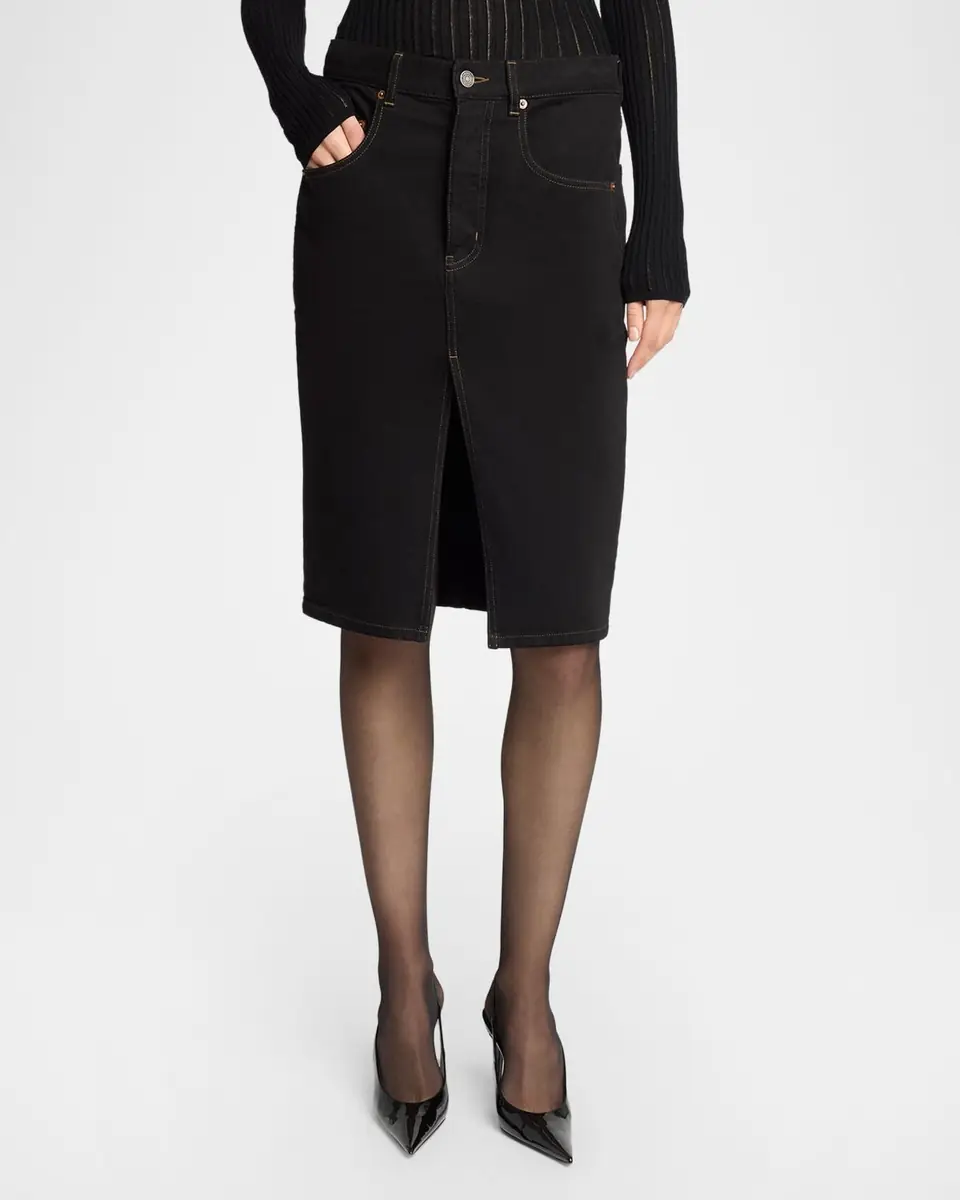 Saint Laurent Baggy Denim Pencil Skirt | Thumbnail 4 Saint Laurent Baggy Denim Pencil Skirt | Thumbnail 4
