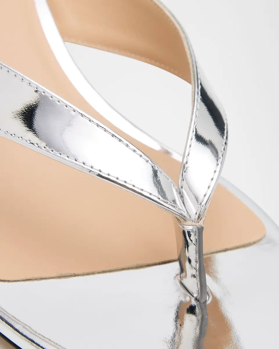 Stuart Weitzman Rio Metallic Leather Kitten-Heel Thong Sandals | Thumbnail 3 Stuart Weitzman Rio Metallic Leather Kitten-Heel Thong Sandals | Thumbnail 3