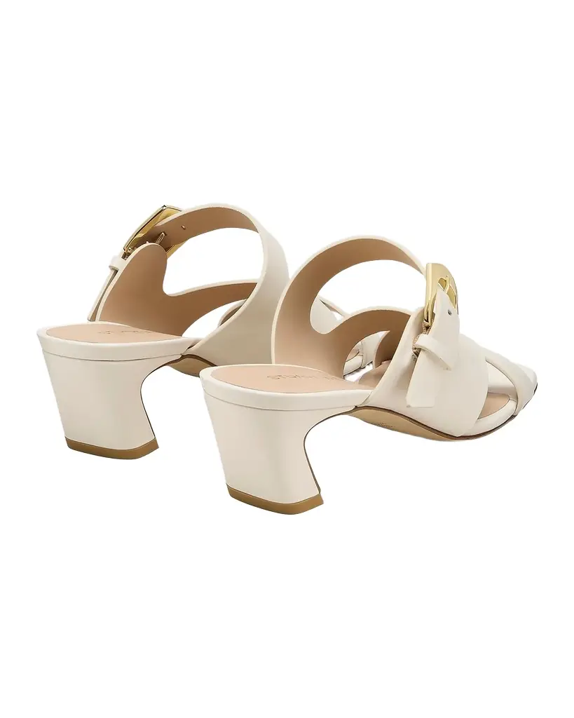 Stuart Weitzman 50mm Sai Leather Slide Sandals | Image 1 Stuart Weitzman 50mm Sai Leather Slide Sandals | Image 1