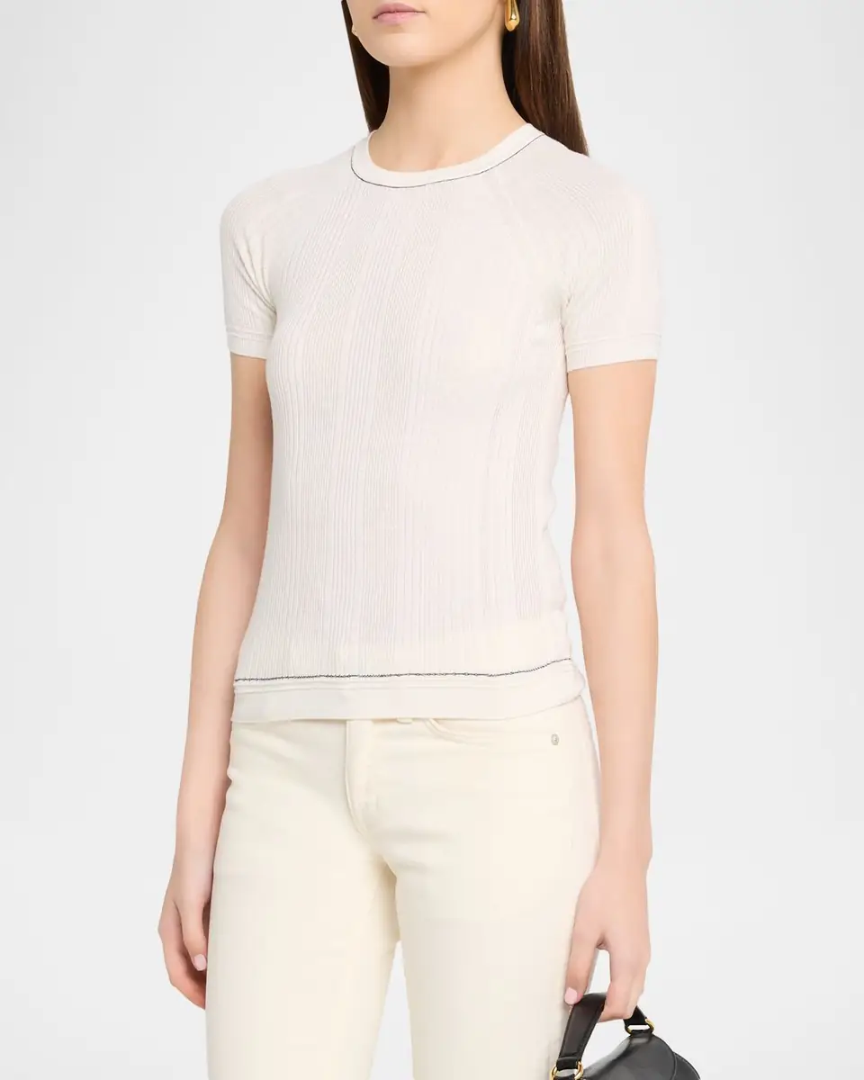 Rag & Bone Teresa Ribbed Short-Sleeve Tee | Thumbnail 3 Rag & Bone Teresa Ribbed Short-Sleeve Tee | Thumbnail 3