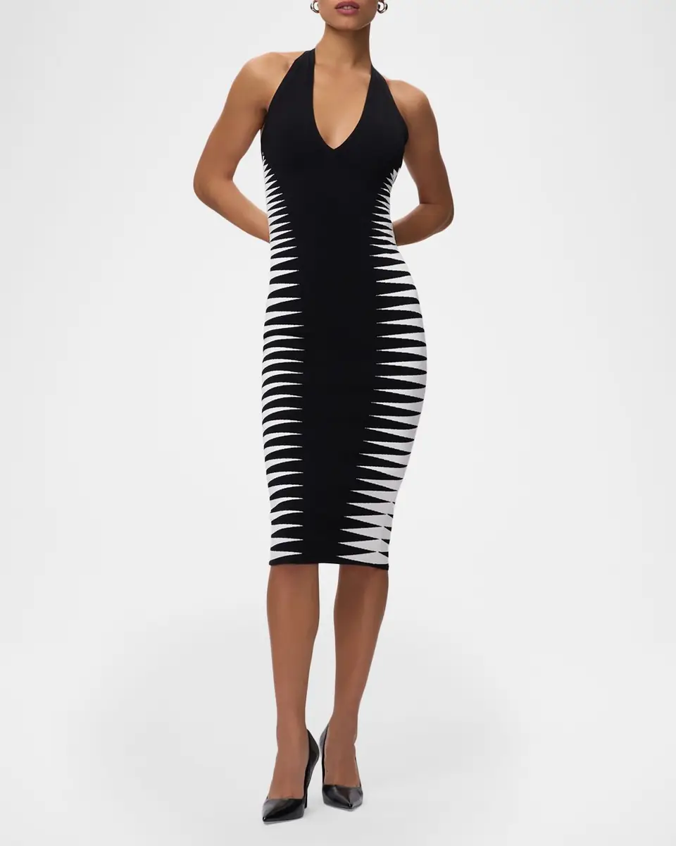Hervé Léger The Amaris Geometric Bandage Midi Dress | Thumbnail 2