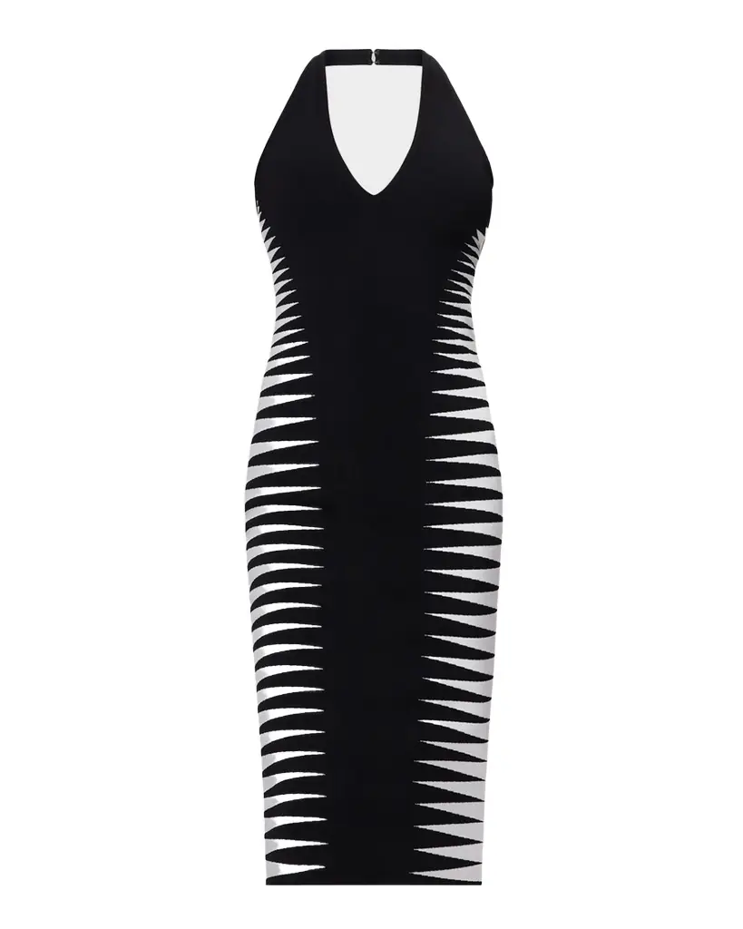 Hervé Léger The Amaris Geometric Bandage Midi Dress | Image 1 Hervé Léger The Amaris Geometric Bandage Midi Dress | Image 1