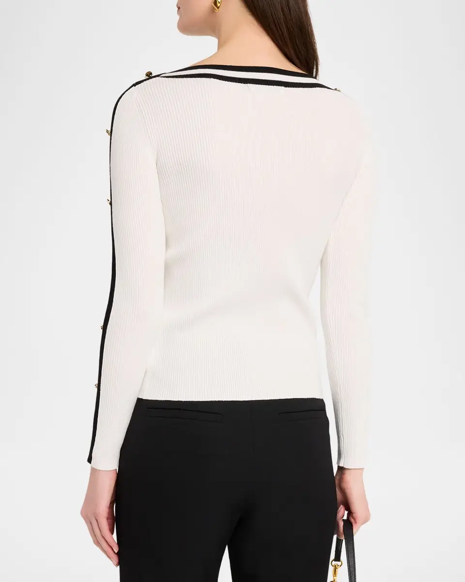Elie Tahari The Abbie Bateau-Neck Rib Knit Sweater | Thumbnail 2 Elie Tahari The Abbie Bateau-Neck Rib Knit Sweater | Thumbnail 2