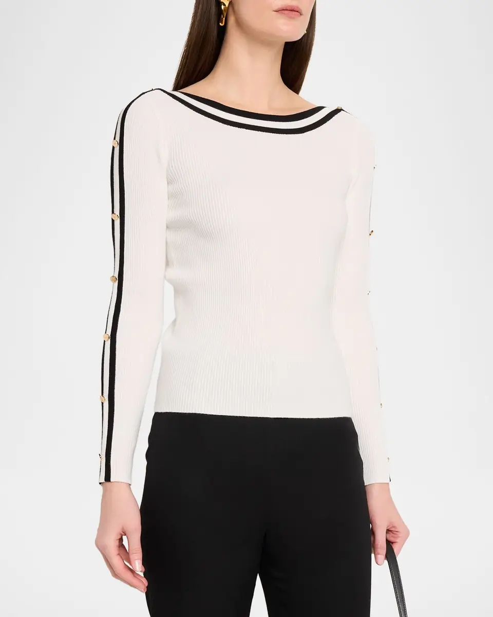 Elie Tahari The Abbie Bateau-Neck Rib Knit Sweater | Thumbnail 3 Elie Tahari The Abbie Bateau-Neck Rib Knit Sweater | Thumbnail 3
