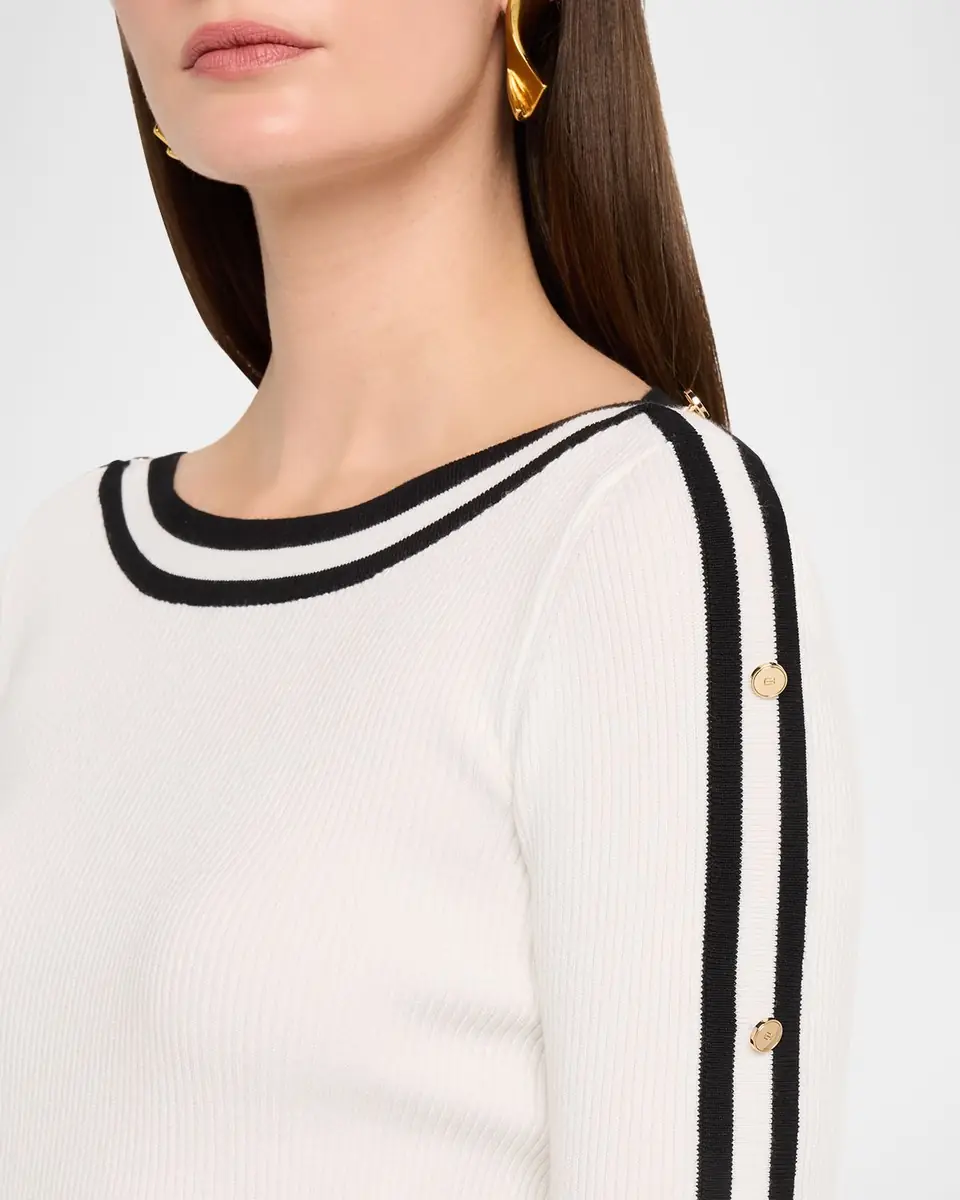 Elie Tahari The Abbie Bateau-Neck Rib Knit Sweater | Thumbnail 4 Elie Tahari The Abbie Bateau-Neck Rib Knit Sweater | Thumbnail 4