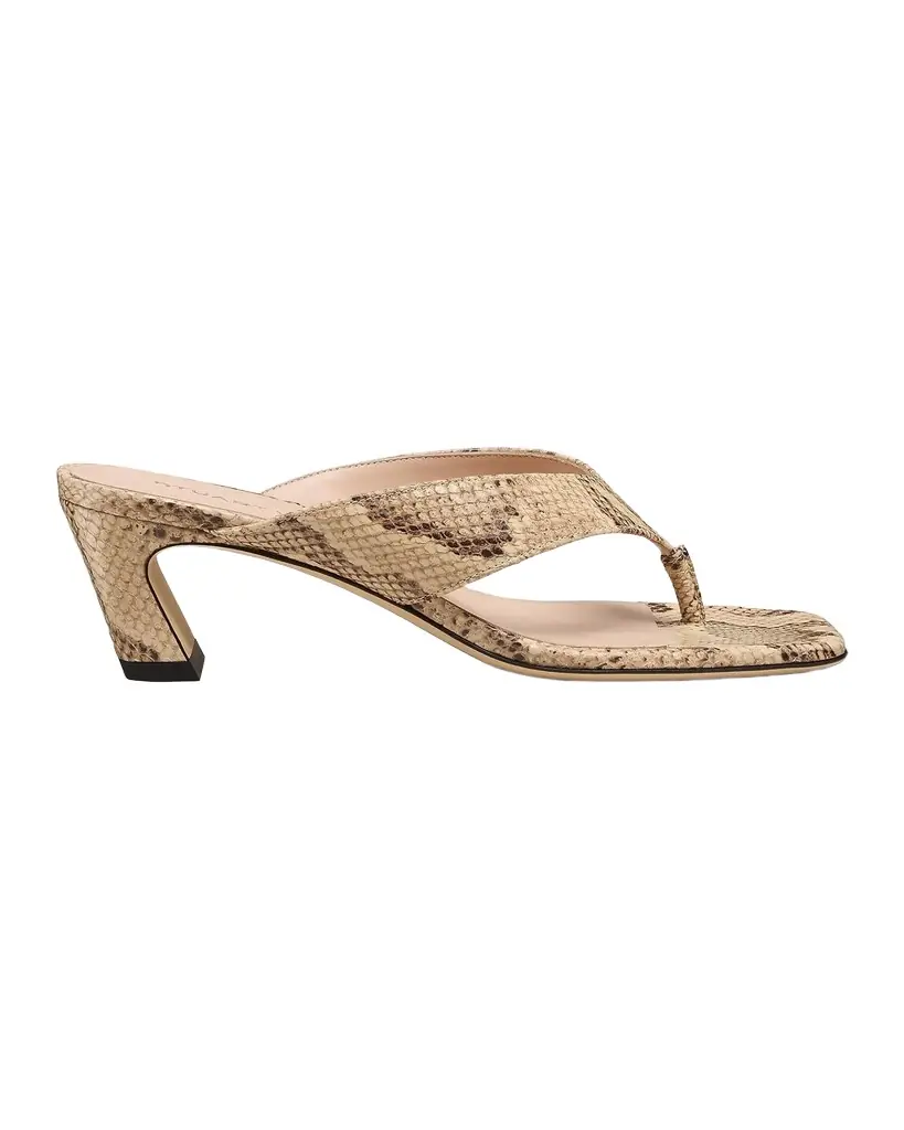 Stuart Weitzman 50mm Stassi Snake-Embossed Leather Thong Sandals | Image 1 Stuart Weitzman 50mm Stassi Snake-Embossed Leather Thong Sandals | Image 1