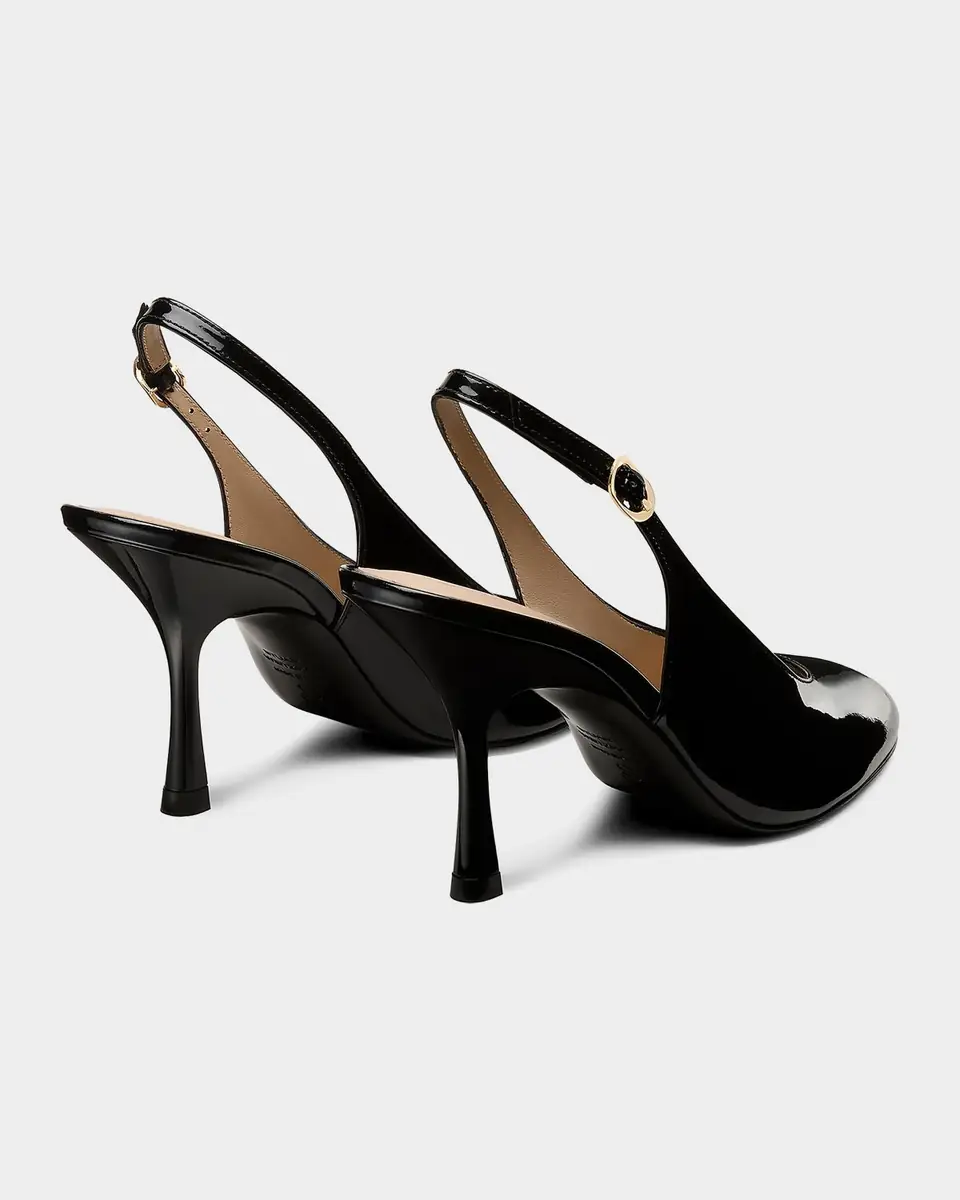Stuart Weitzman 85mm Madison Patent Leather Slingback Pumps | Thumbnail 2