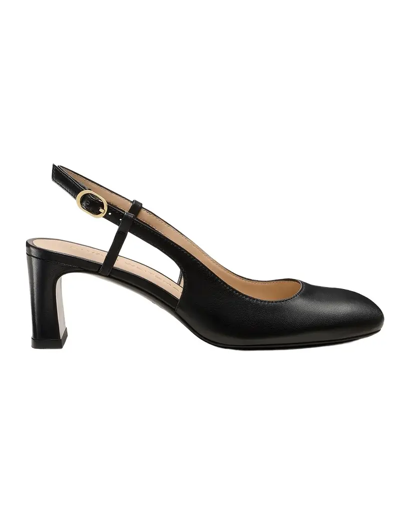 Stuart Weitzman 60mm Babette Leather Slingback Pumps | Image 1 Stuart Weitzman 60mm Babette Leather Slingback Pumps | Image 1