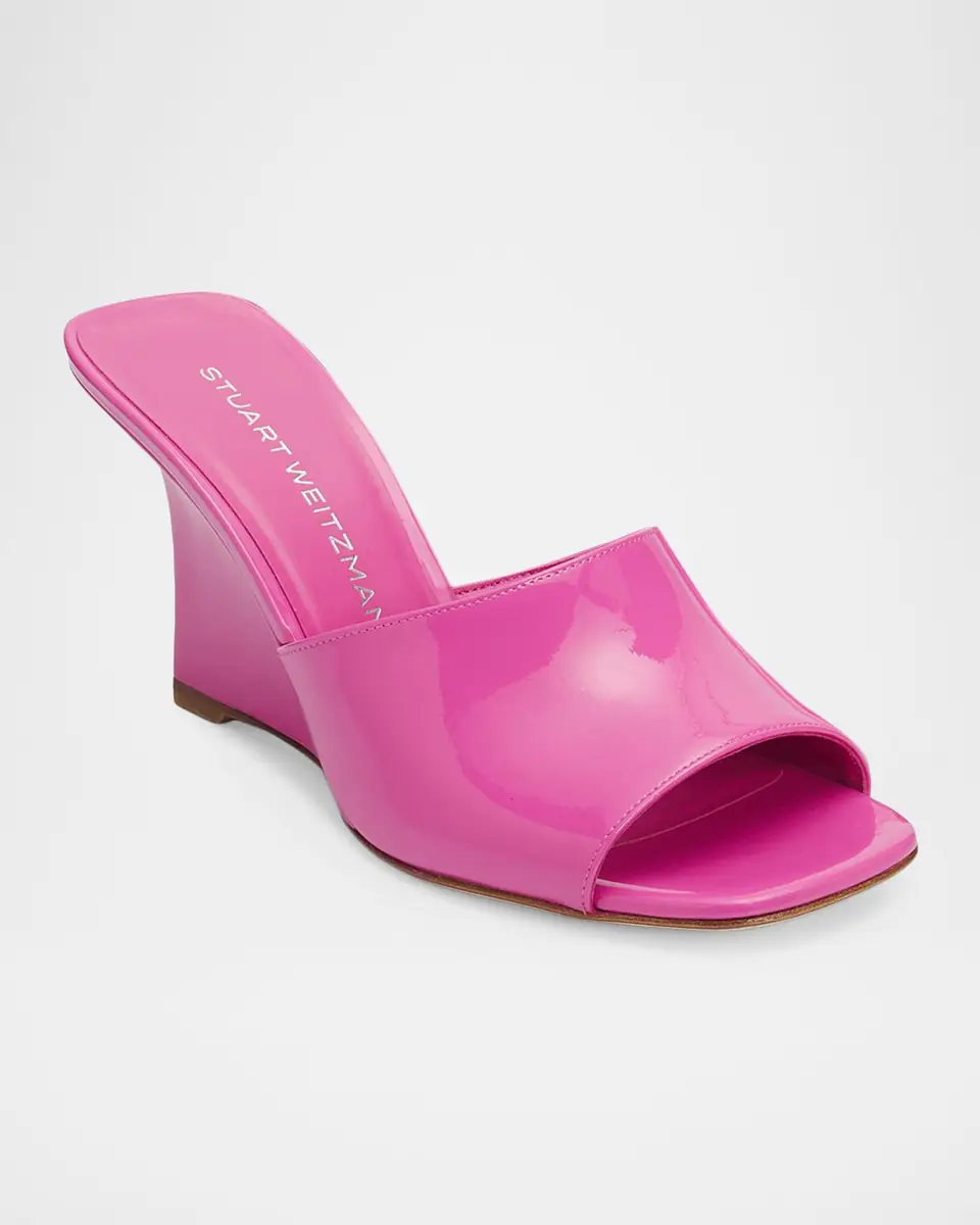 Stuart Weitzman 85mm Vinnie Patent Leather Wedge Mules | Thumbnail 14 Stuart Weitzman 85mm Vinnie Patent Leather Wedge Mules | Thumbnail 14