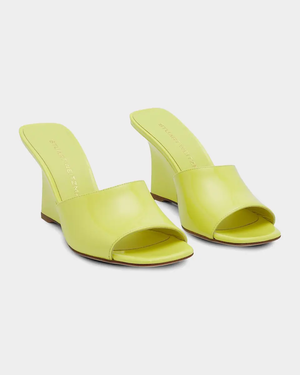 Stuart Weitzman 85mm Vinnie Patent Leather Wedge Mules | Thumbnail 3 Stuart Weitzman 85mm Vinnie Patent Leather Wedge Mules | Thumbnail 3