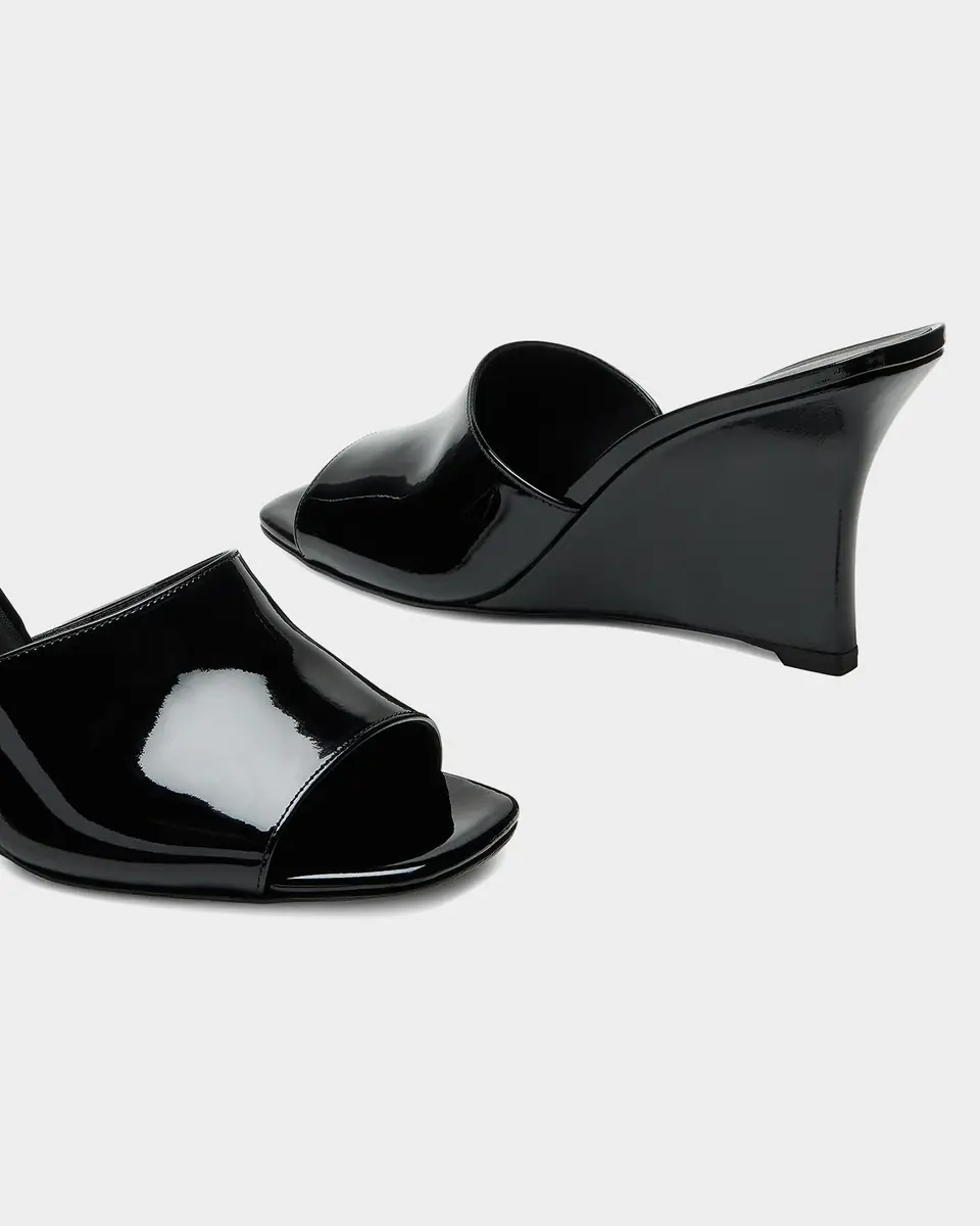 Stuart Weitzman 85mm Vinnie Patent Leather Wedge Mules | Thumbnail 5 Stuart Weitzman 85mm Vinnie Patent Leather Wedge Mules | Thumbnail 5