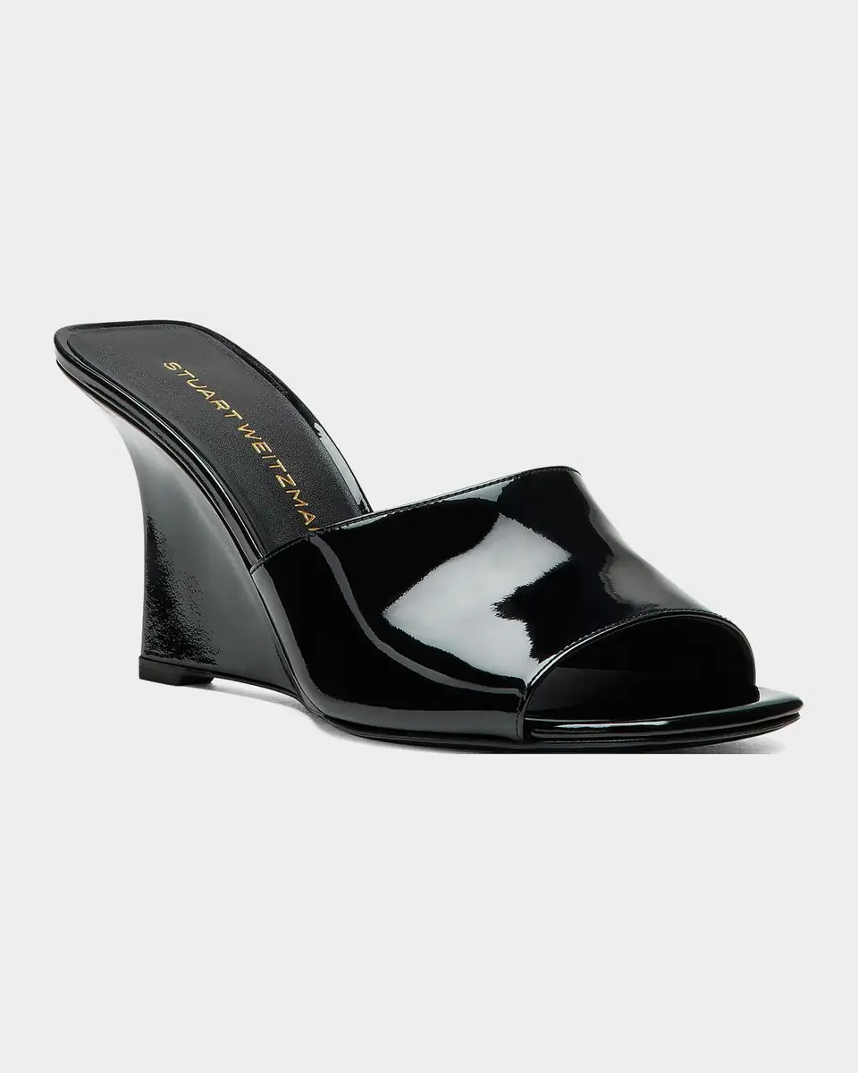 Stuart Weitzman 85mm Vinnie Patent Leather Wedge Mules | Thumbnail 6 Stuart Weitzman 85mm Vinnie Patent Leather Wedge Mules | Thumbnail 6