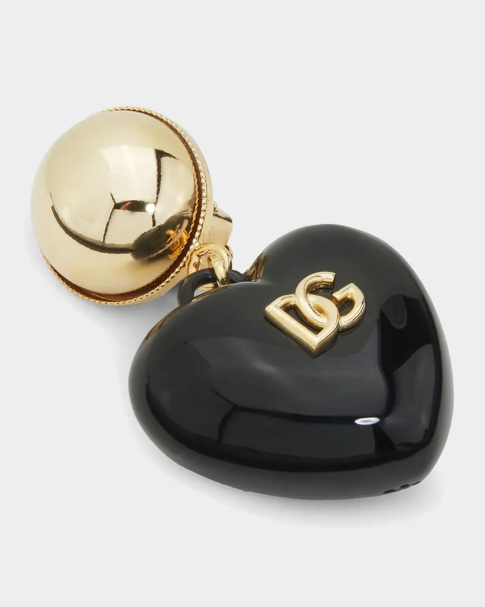 Dolce & Gabbana Black Heart DG Drop Earrings | Thumbnail 3 Dolce & Gabbana Black Heart DG Drop Earrings | Thumbnail 3