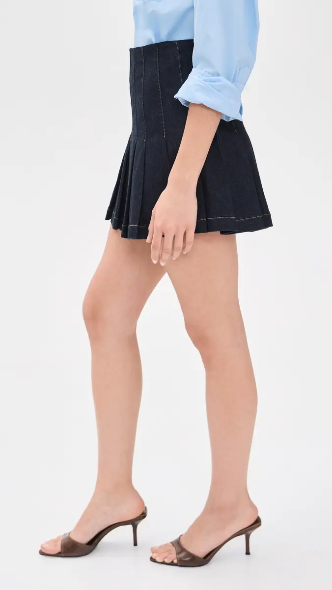 ALICE + OLIVIA Carter Denim Skirt Dark Rinse | Thumbnail 4 ALICE + OLIVIA Carter Denim Skirt Dark Rinse | Thumbnail 4