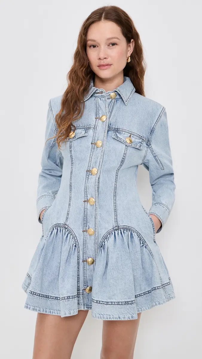 Aje Noa Washed Denim Mini Dress Seasalt | Thumbnail 2