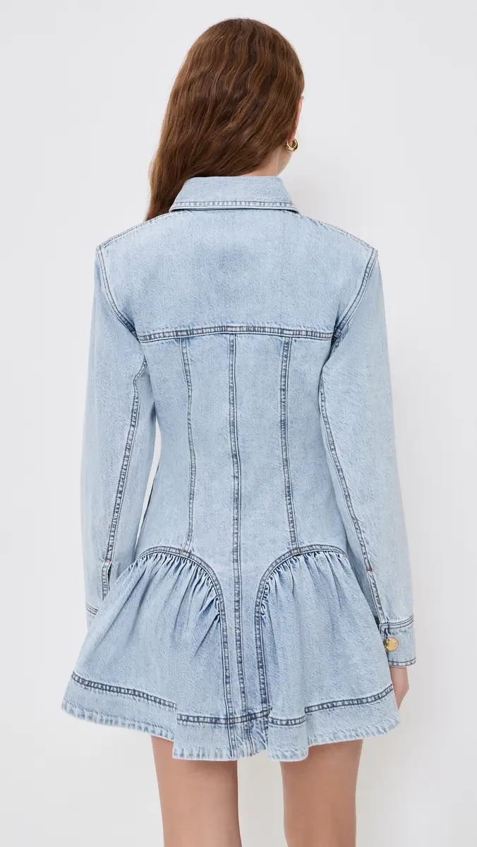 Aje Noa Washed Denim Mini Dress Seasalt | Thumbnail 3