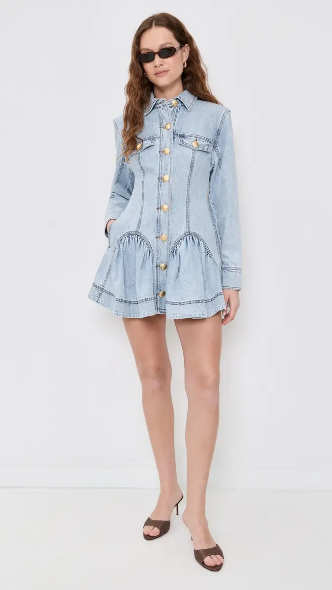 Aje Noa Washed Denim Mini Dress Seasalt | Thumbnail 5
