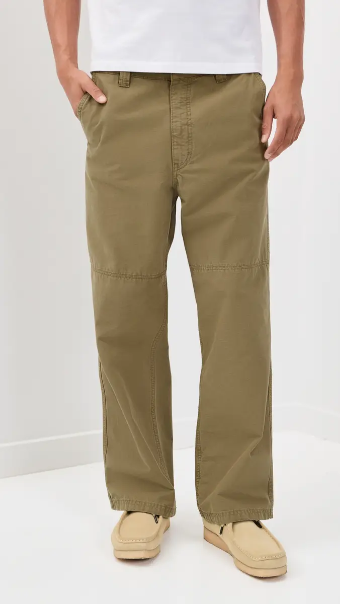Jeanerica Genua Plie Straight Loose Leg Chino Trousers Green | Thumbnail 2 Jeanerica Genua Plie Straight Loose Leg Chino Trousers Green | Thumbnail 2