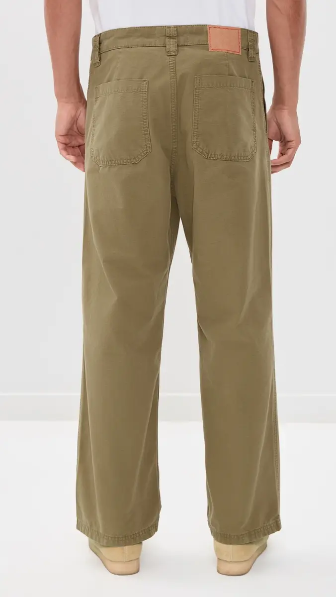 Jeanerica Genua Plie Straight Loose Leg Chino Trousers Green | Thumbnail 3 Jeanerica Genua Plie Straight Loose Leg Chino Trousers Green | Thumbnail 3