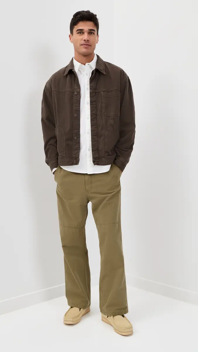 Jeanerica Genua Plie Straight Loose Leg Chino Trousers Green | Thumbnail 5 Jeanerica Genua Plie Straight Loose Leg Chino Trousers Green | Thumbnail 5