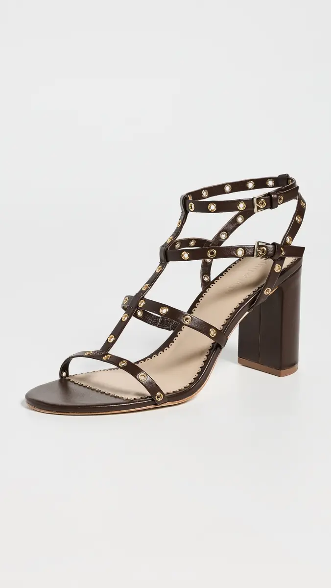 Cinq à Sept Maisie Strappy Grommet Sandals Chocolate | Thumbnail 2 Cinq à Sept Maisie Strappy Grommet Sandals Chocolate | Thumbnail 2