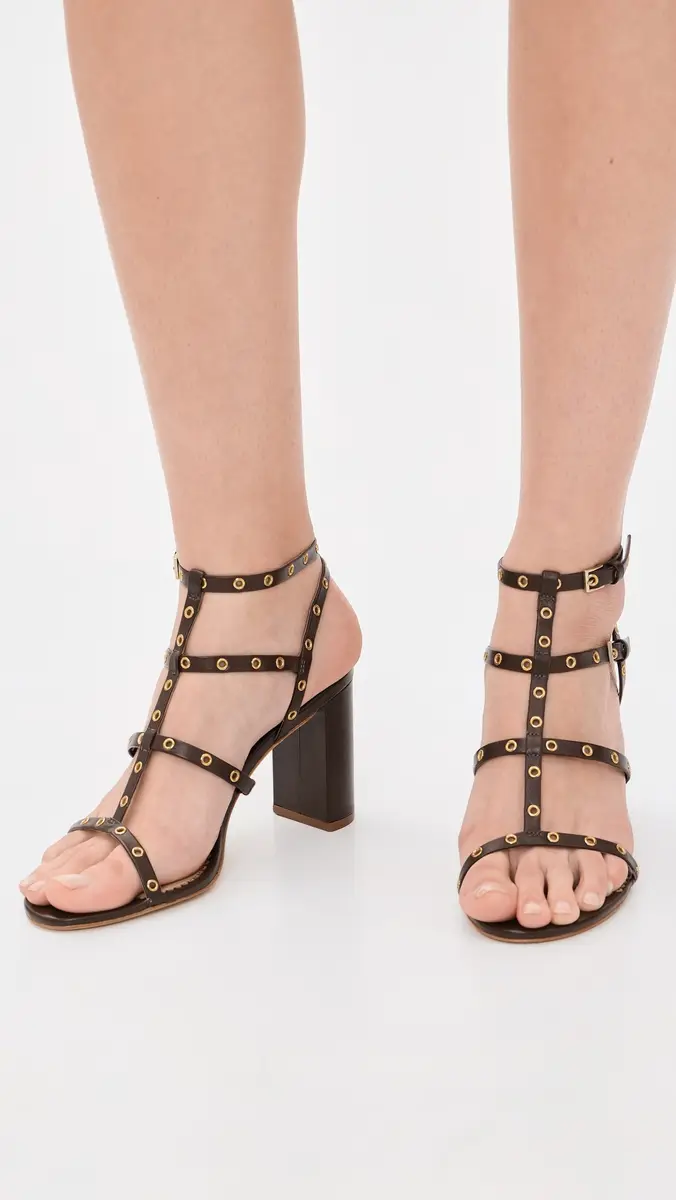 Cinq à Sept Maisie Strappy Grommet Sandals Chocolate | Thumbnail 5 Cinq à Sept Maisie Strappy Grommet Sandals Chocolate | Thumbnail 5
