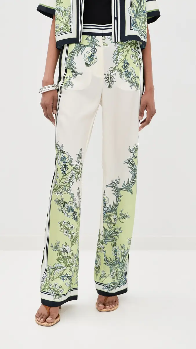 Veronica Beard Grigore Satin Pants Light Pistachio Multi | Thumbnail 2 Veronica Beard Grigore Satin Pants Light Pistachio Multi | Thumbnail 2