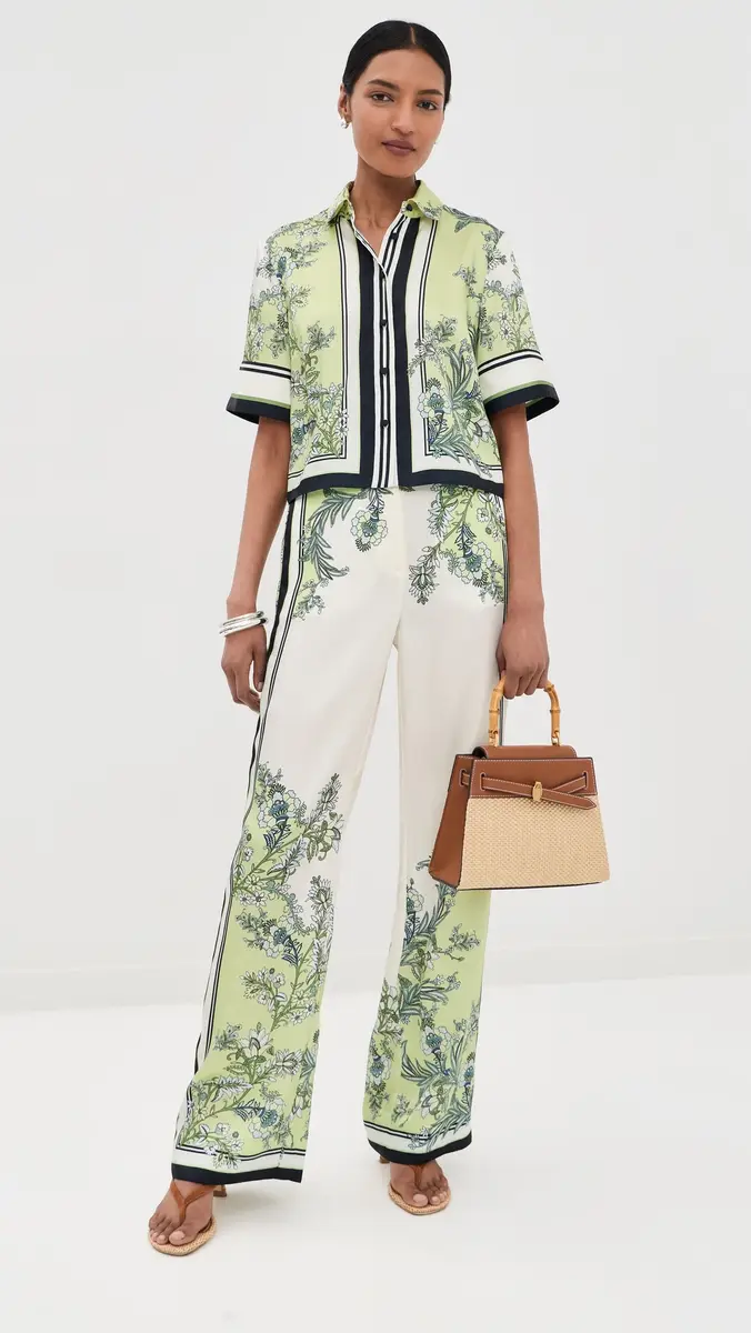Veronica Beard Grigore Satin Pants Light Pistachio Multi | Thumbnail 5 Veronica Beard Grigore Satin Pants Light Pistachio Multi | Thumbnail 5