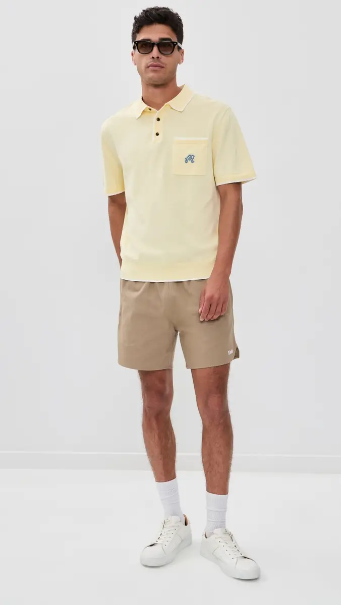 Malbon Golf x Birds of Georgia Blue Jay Knit Polo Soft Yellow | Thumbnail 5 Malbon Golf x Birds of Georgia Blue Jay Knit Polo Soft Yellow | Thumbnail 5
