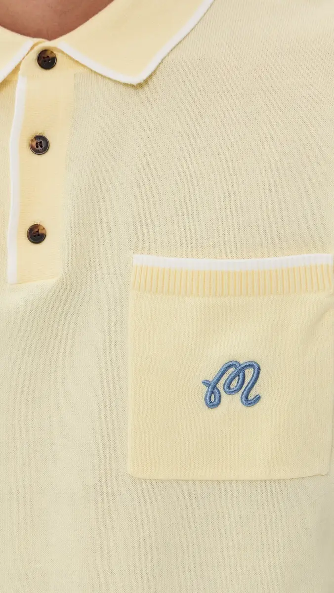 Malbon Golf x Birds of Georgia Blue Jay Knit Polo Soft Yellow | Thumbnail 6 Malbon Golf x Birds of Georgia Blue Jay Knit Polo Soft Yellow | Thumbnail 6