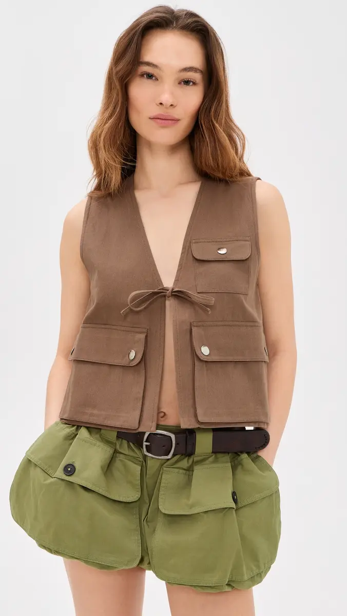 Sea Lois Twill Vest Taupe | Thumbnail 2