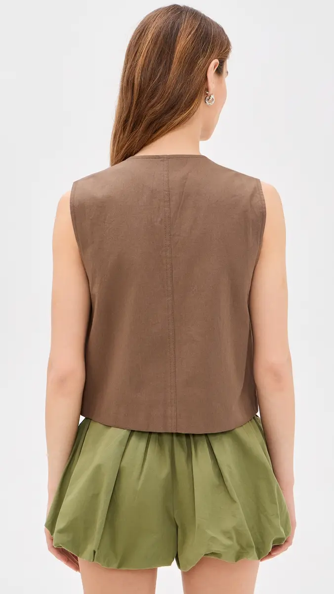 Sea Lois Twill Vest Taupe | Thumbnail 3