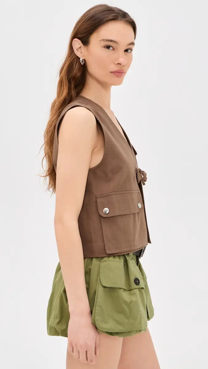 Sea Lois Twill Vest Taupe | Thumbnail 4