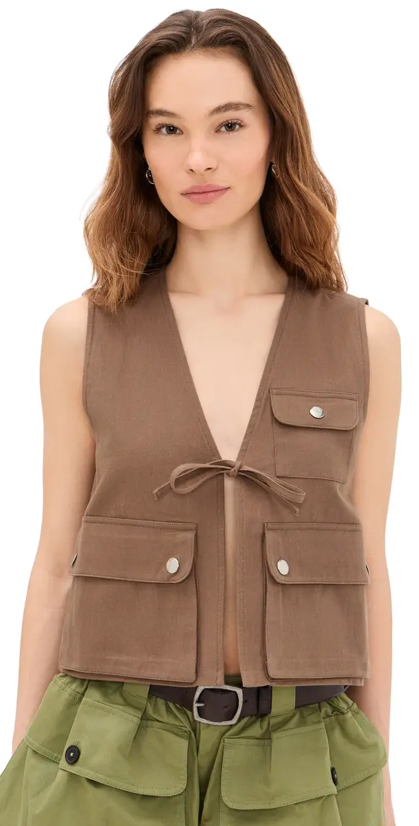 Lois Twill Vest Taupe Lois Twill Vest Taupe