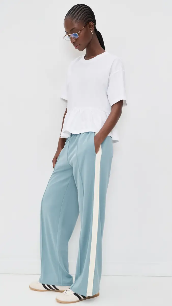 THE GREAT. The Wide Leg Track Pants Robin Blue | Thumbnail 2 THE GREAT. The Wide Leg Track Pants Robin Blue | Thumbnail 2