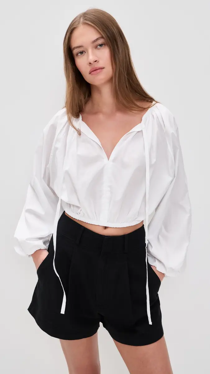 Faherty Coastal Poplin Nera Top White | Thumbnail 2